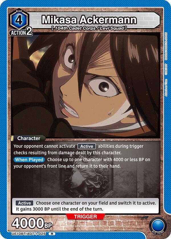 Mikasa Ackermann UE10BT/AOT-1-025 card from UE10BT: Attack on Titan