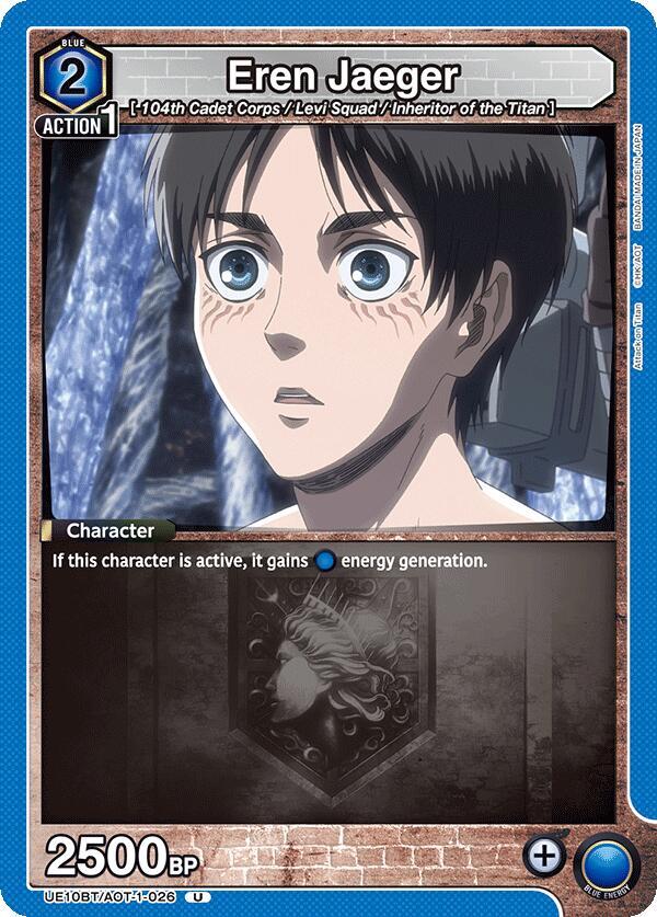 Eren Jaeger UE10BT/AOT-1-026 card from UE10BT: Attack on Titan