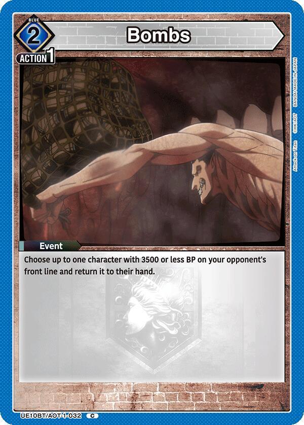 Bombs UE10BT/AOT-1-032 card from UE10BT: Attack on Titan