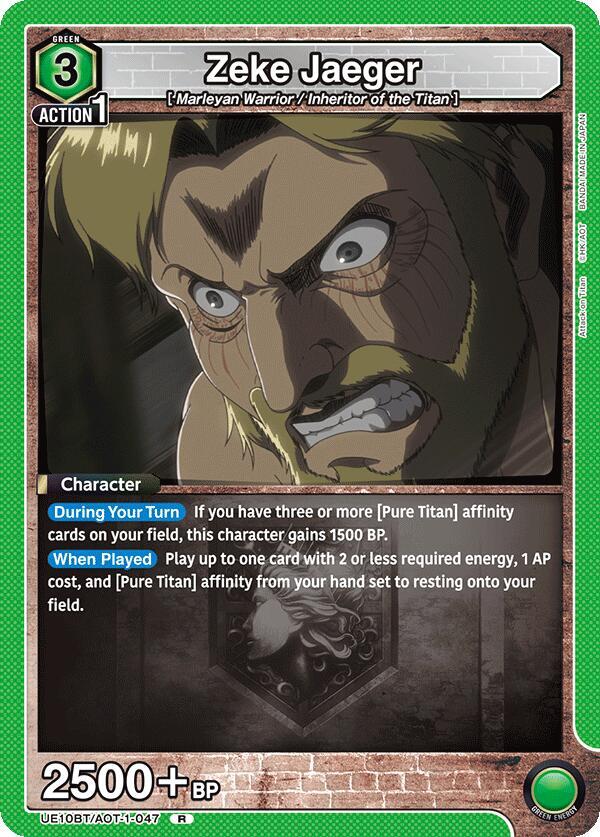 Zeke Jaeger UE10BT/AOT-1-047 card from UE10BT: Attack on Titan