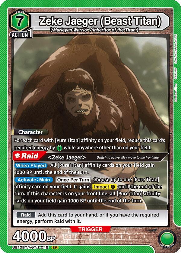 Zeke Jaeger (Beast Titan) UE10BT/AOT-1-048 card from UE10BT: Attack on Titan