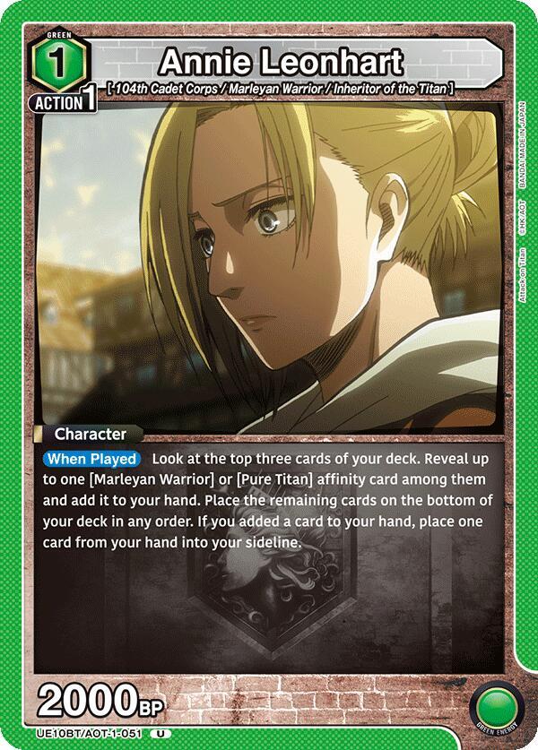 Annie Leonhart UE10BT/AOT-1-051 card from UE10BT: Attack on Titan