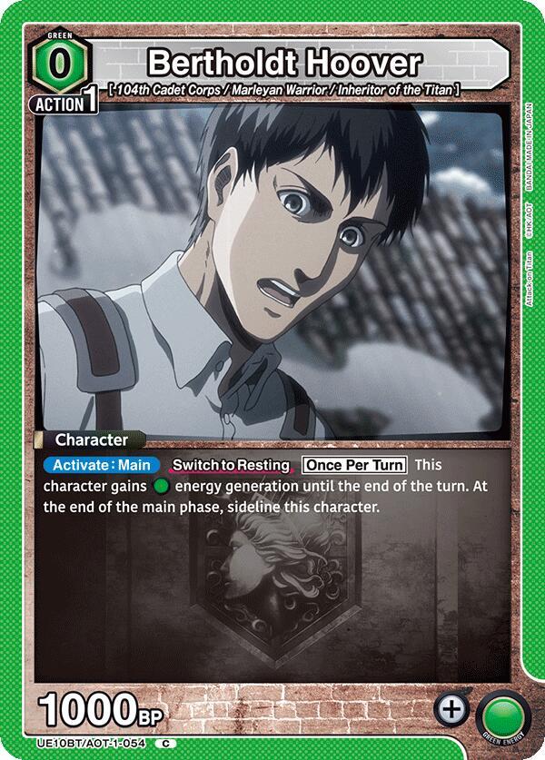 Bertholdt Hoover UE10BT/AOT-1-054 card from UE10BT: Attack on Titan