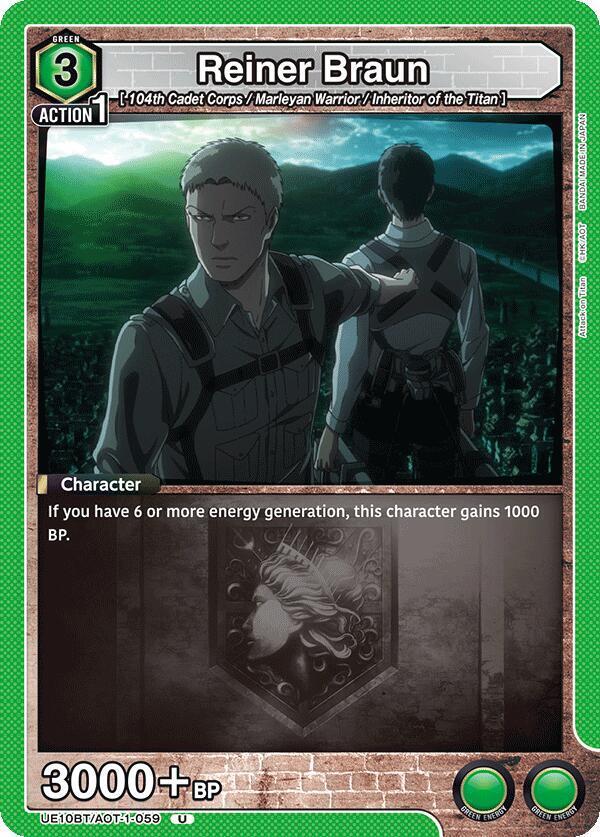 Reiner Braun UE10BT/AOT-1-059 card from UE10BT: Attack on Titan