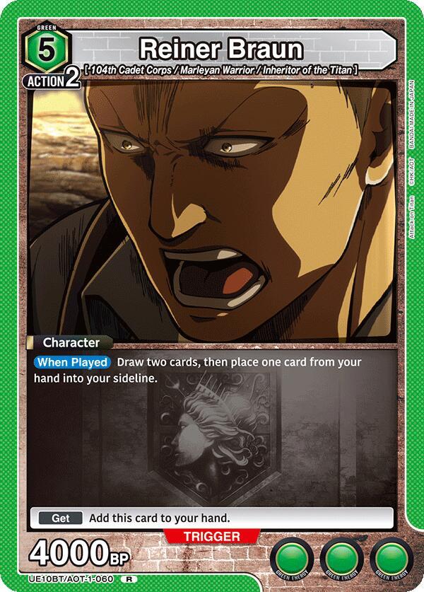 Reiner Braun UE10BT/AOT-1-060 card from UE10BT: Attack on Titan