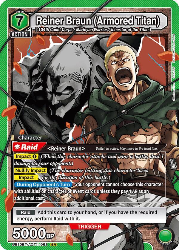 Reiner Braun (Armored Titan) UE10BT/AOT-1-061 card from UE10BT: Attack on Titan