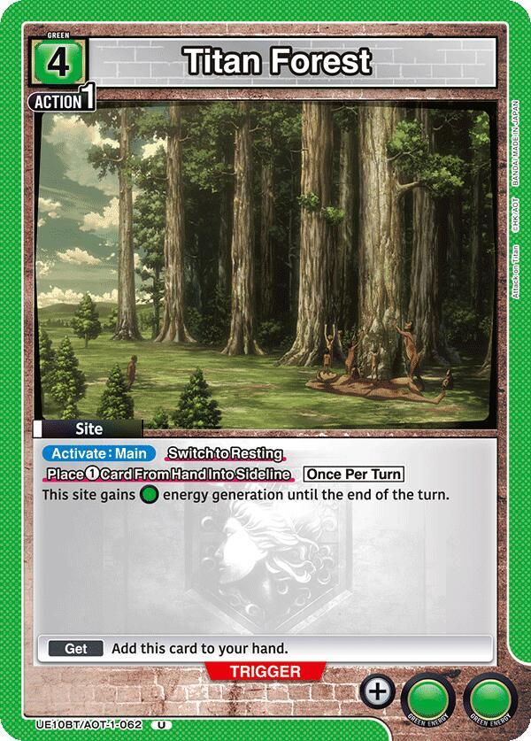 Titan Forest UE10BT/AOT-1-062 card from UE10BT: Attack on Titan