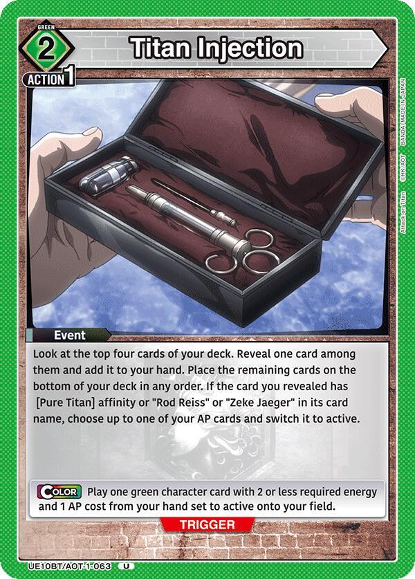 Titan Injection UE10BT/AOT-1-063 card from UE10BT: Attack on Titan
