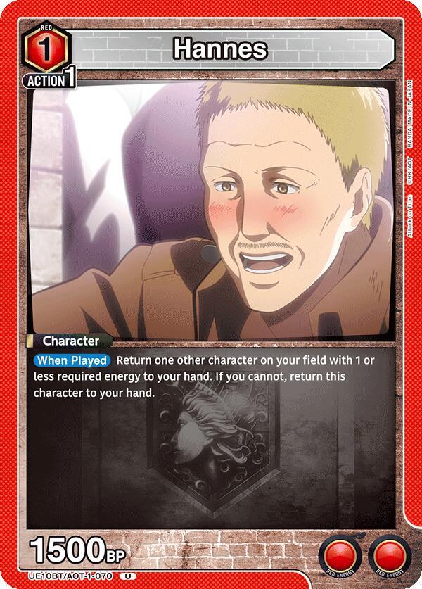 Hannes UE10BT/AOT-1-070 card from UE10BT: Attack on Titan