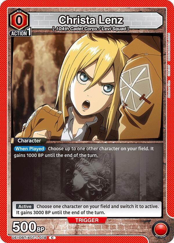 Christa Lenz UE10BT/AOT-1-078 card from UE10BT: Attack on Titan