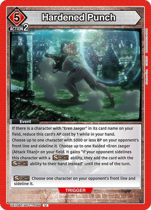 Hardened Punch UE10BT/AOT-1-096 card from UE10BT: Attack on Titan