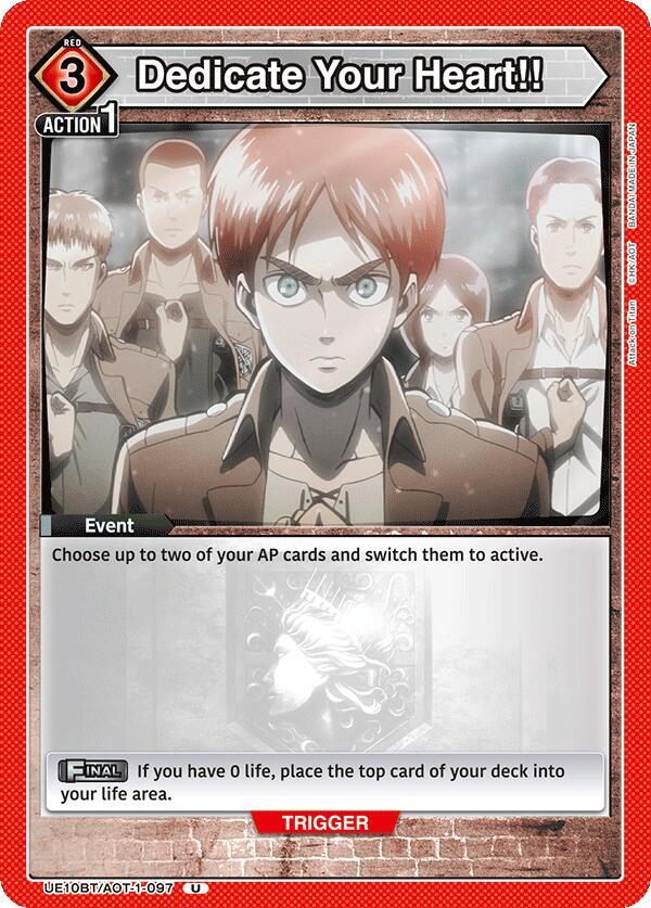Dedicate Your Heart!! UE10BT/AOT-1-097 card from UE10BT: Attack on Titan