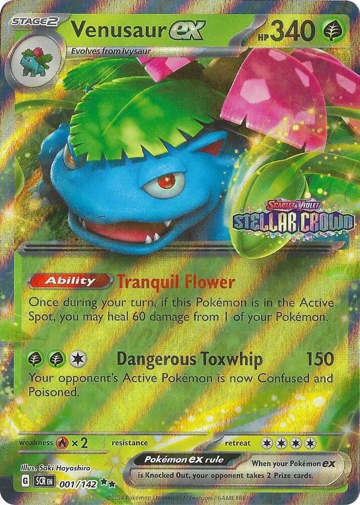 Venusaur ex (Stellar Crown Stamp) 001/142 card from Miscellaneous Cards & Products