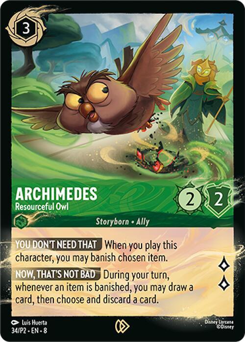 Archimedes - Resourceful Owl 34 card from Disney Lorcana Promo Cards