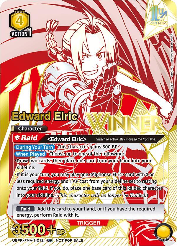 Edward Elric (Winner) UEPR/FMA-1-012 card from Union Arena Promotion Cards