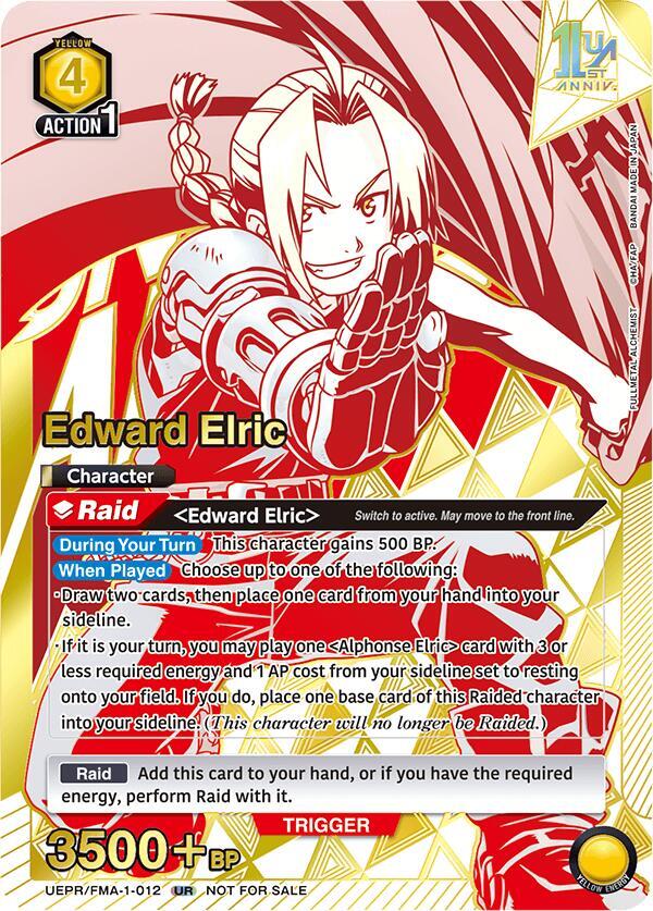 Edward Elric UEPR/FMA-1-012 card from Union Arena Promotion Cards