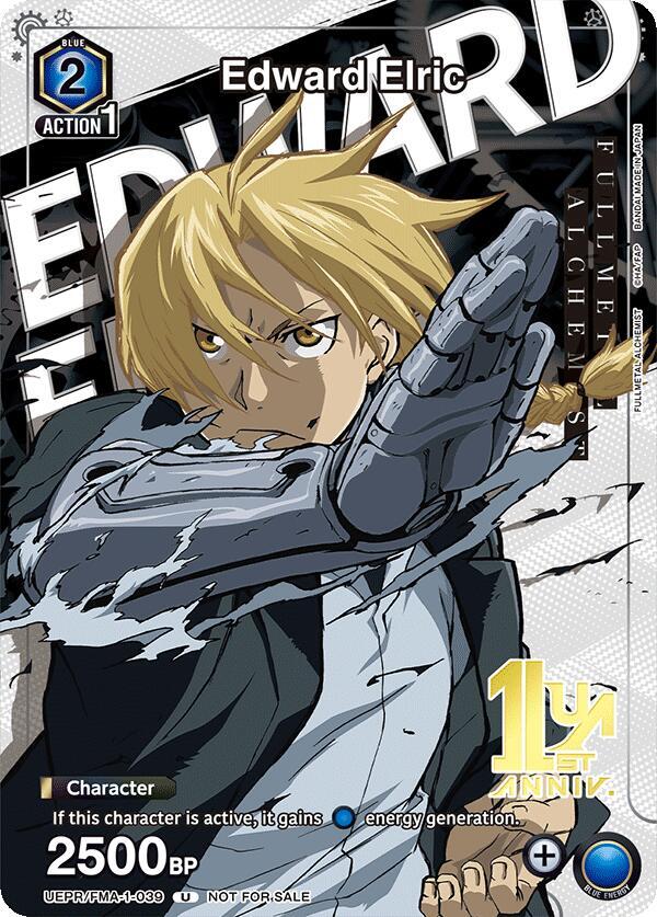 Edward Elric UEPR/FMA-1-039 card from Union Arena Promotion Cards