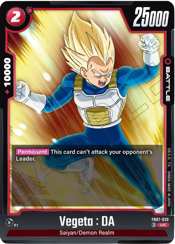 Vegeta : DA FB07-020 card from Wish For Shenron