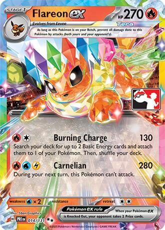 Flareon ex 014/131 card from Prize Pack Series Cards