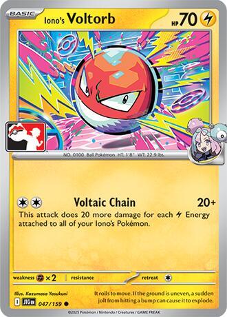 Iono's Voltorb 047/159 card from Prize Pack Series Cards