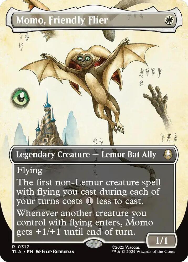 Momo, Friendly Flier (Borderless) 317 card from Avatar: The Last Airbender