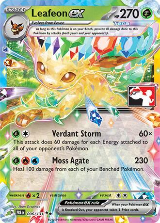 Leafeon ex 006/131 card from Prize Pack Series Cards