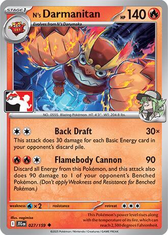 N's Darmanitan 027/159 card from Prize Pack Series Cards