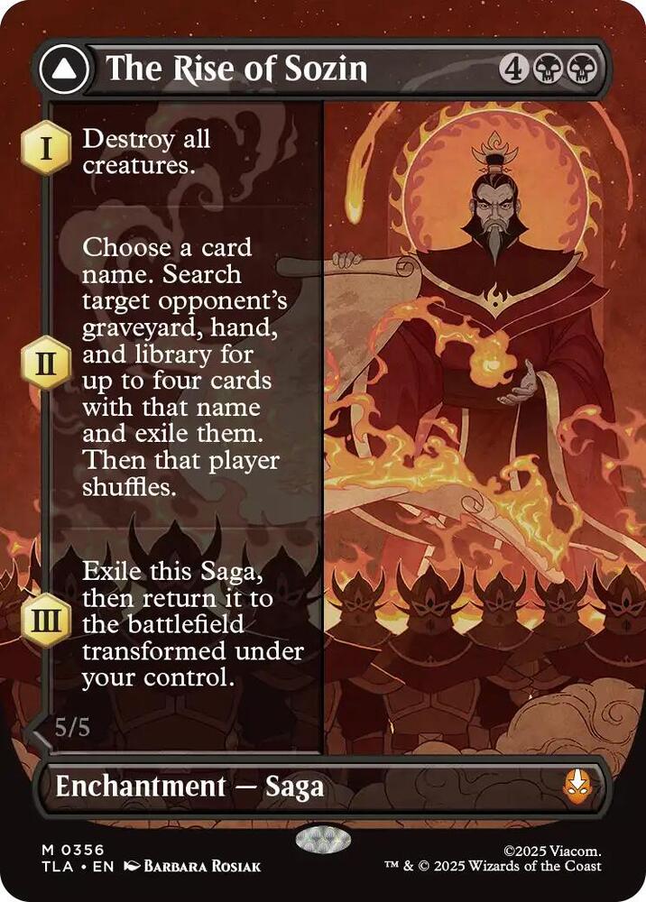The Rise of Sozin (Borderless) 356 card from Avatar: The Last Airbender