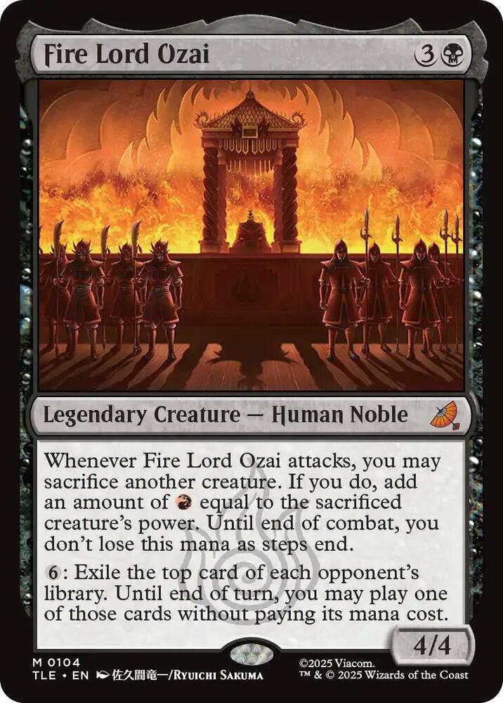 Fire Lord Ozai 104 card from Avatar: The Last Airbender: Eternal-Legal