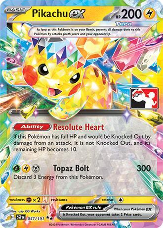 Pikachu ex 057/191 card from Prize Pack Series Cards