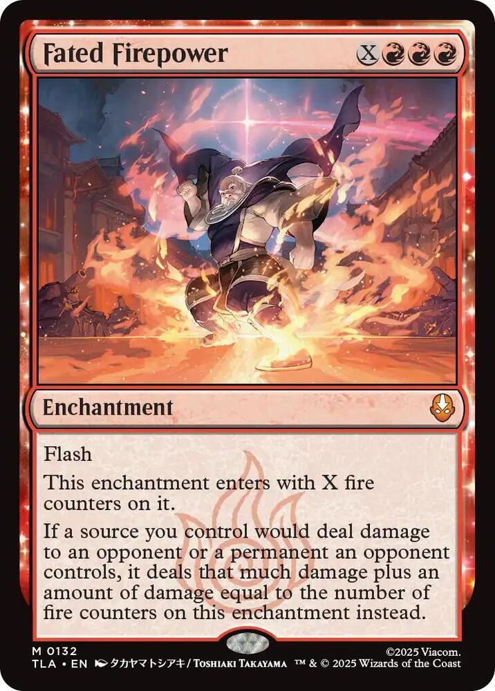 Fated Firepower 132 card from Avatar: The Last Airbender