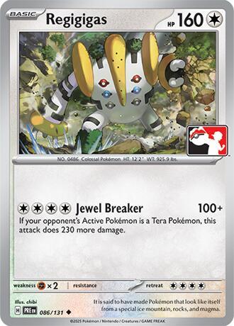 Regigigas 086/131 card from Prize Pack Series Cards
