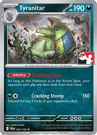 Tyranitar 095/159 card from Prize Pack Series Cards
