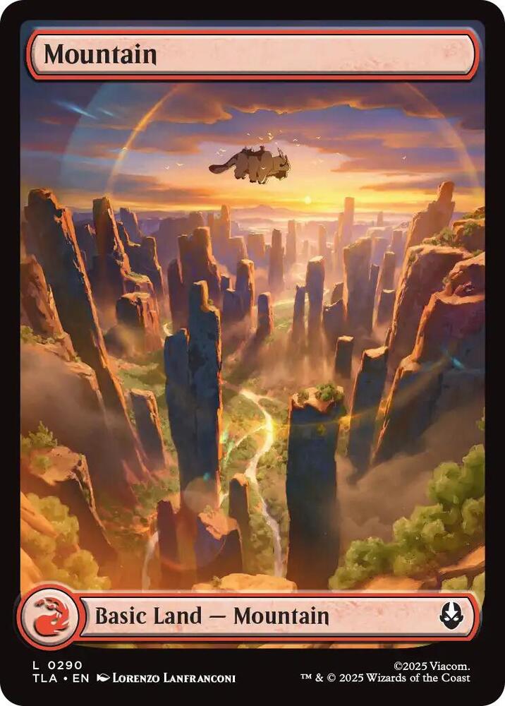 Mountain 290 card from Avatar: The Last Airbender