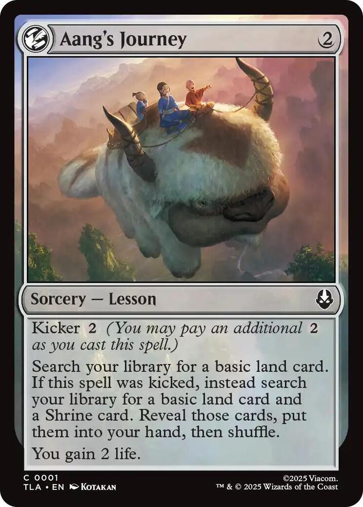 Aang's Journey 1 card from Avatar: The Last Airbender