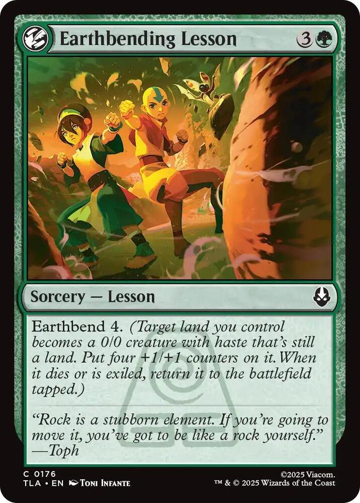 Earthbending Lesson 176 card from Avatar: The Last Airbender