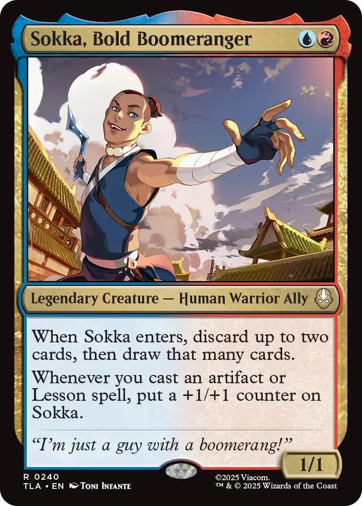 Sokka, Bold Boomeranger 240 card from Avatar: The Last Airbender