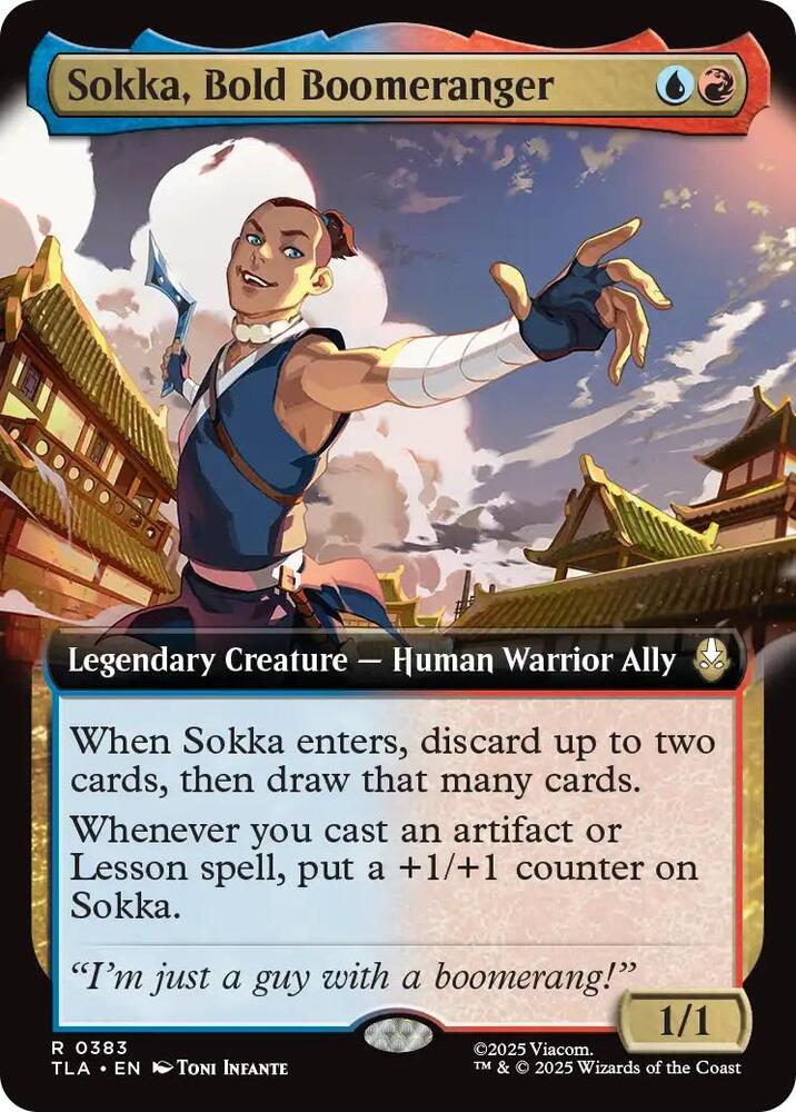 Sokka, Bold Boomeranger (Extended Art) 383 card from Avatar: The Last Airbender