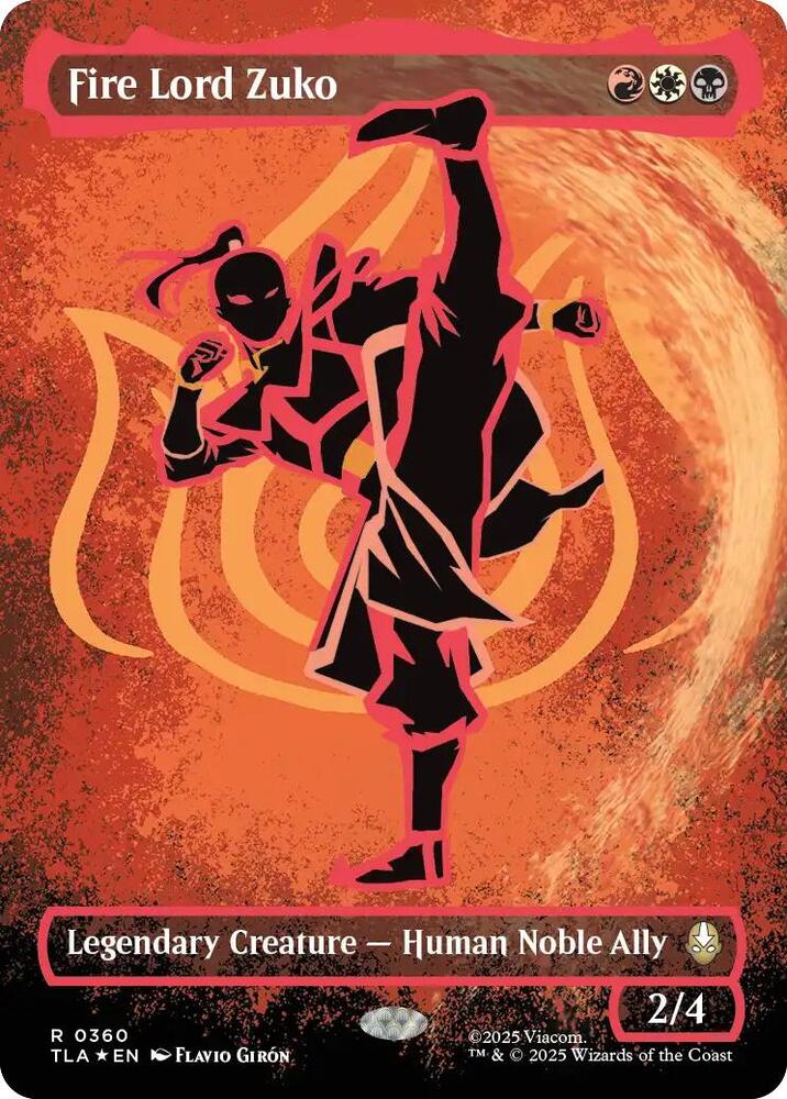 Fire Lord Zuko (Borderless) (Neon Ink Foil) 360 card from Avatar: The Last Airbender
