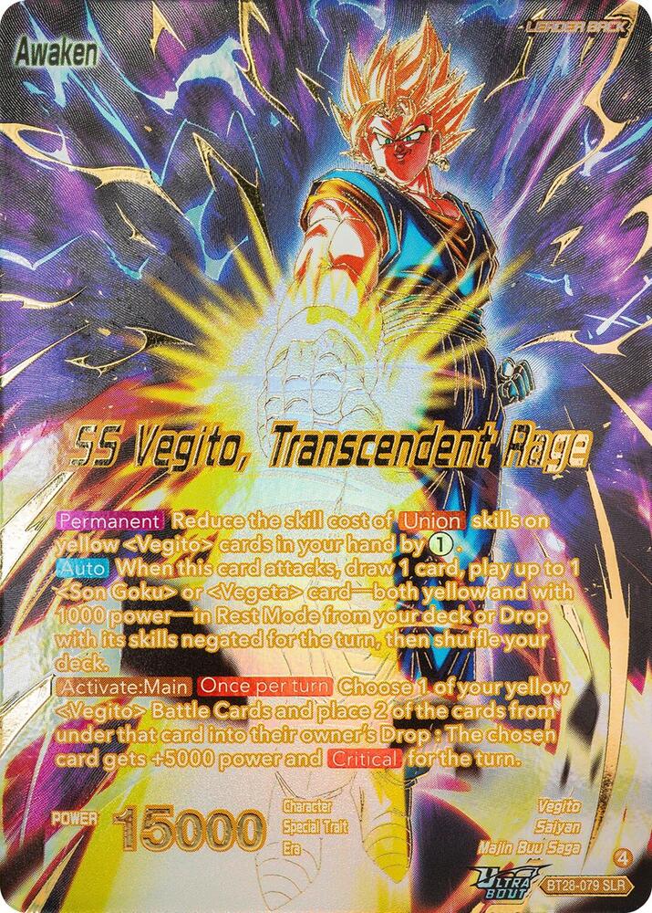 Vegito // SS Vegito, Transcendent Rage (SLR) BT28-079 card from Prismatic Clash