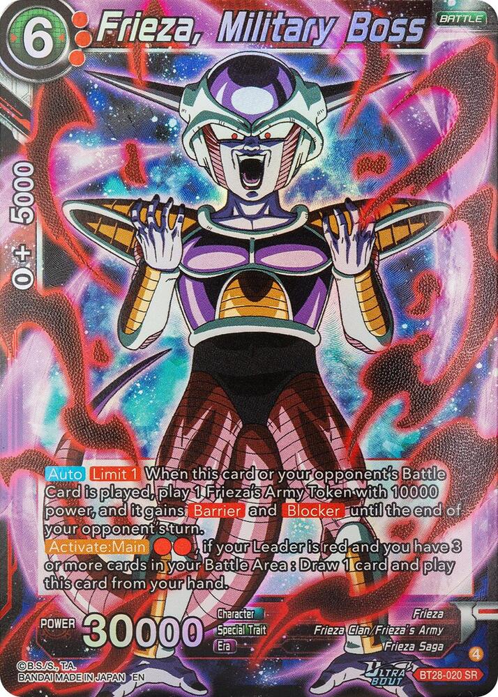 Frieza, Military Boss BT28-020 card from Prismatic Clash