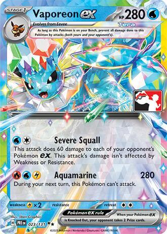 Vaporeon ex 023/131 card from Prize Pack Series Cards