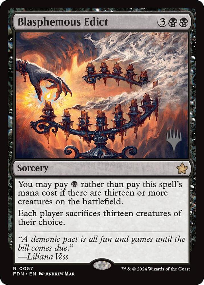 Blasphemous Edict 57 card from Promo Pack: Edge of Eternities