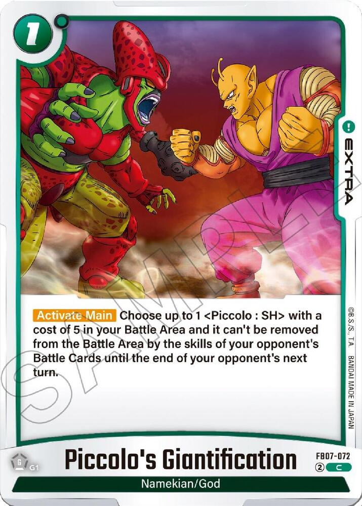 Piccolo's Giantification FB07-072 card from Wish For Shenron