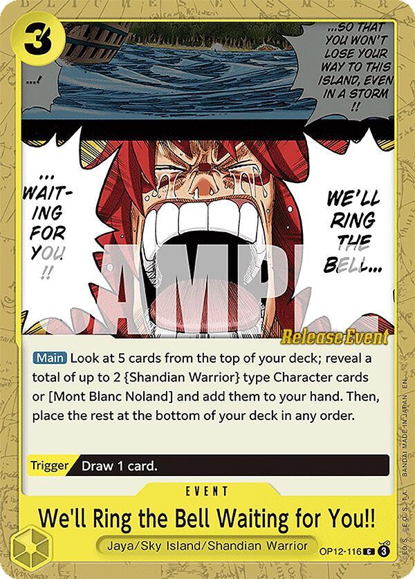 We'll Ring the Bell Waiting for You!! OP12-116 card from Legacy of the Master Release Event Cards