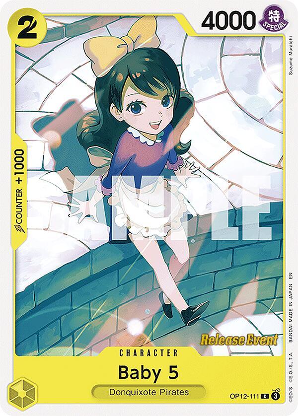 Baby 5 OP12-111 card from Legacy of the Master Release Event Cards