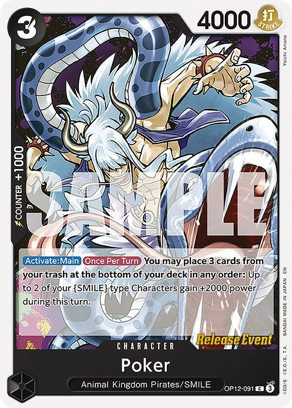Poker OP12-091 card from Legacy of the Master Release Event Cards