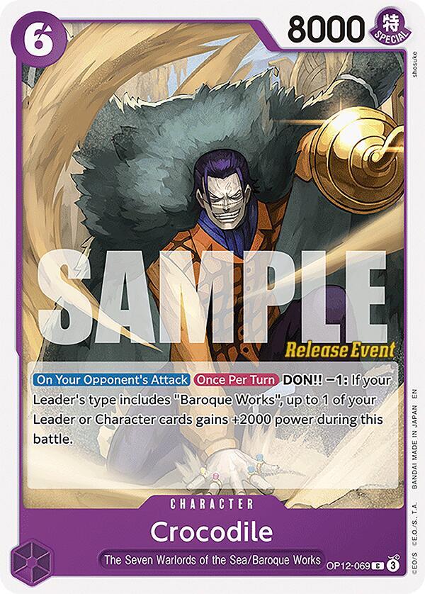 Crocodile OP12-069 card from Legacy of the Master Release Event Cards