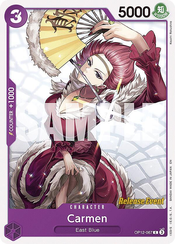 Carmen OP12-067 card from Legacy of the Master Release Event Cards