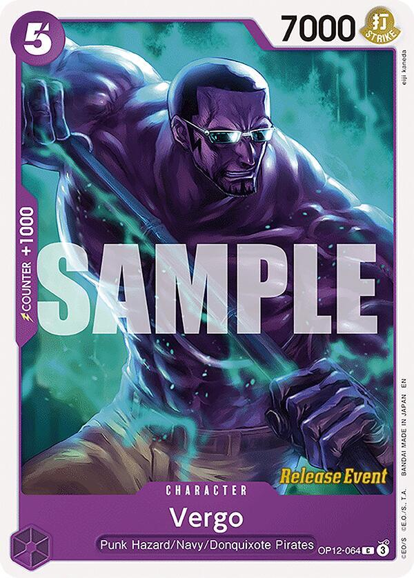 Vergo OP12-064 card from Legacy of the Master Release Event Cards